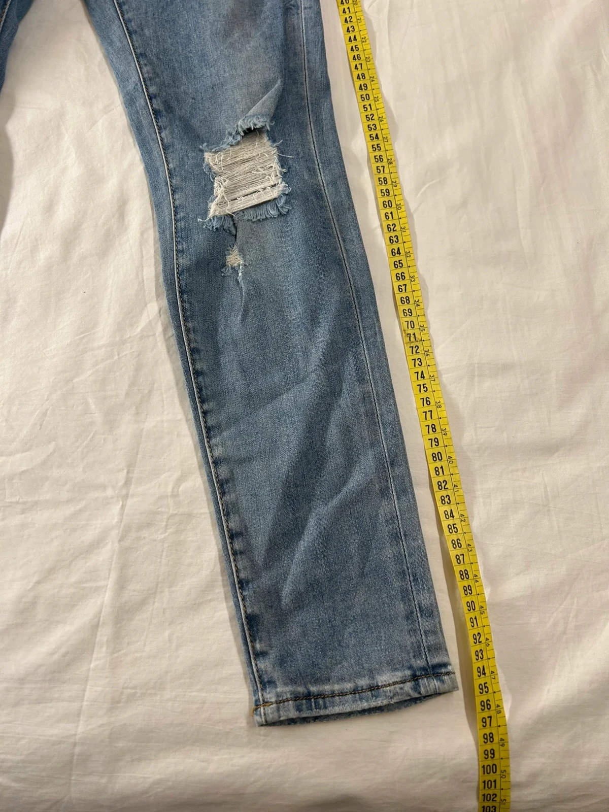 Navy blue vintage distressed jeans – photo 4